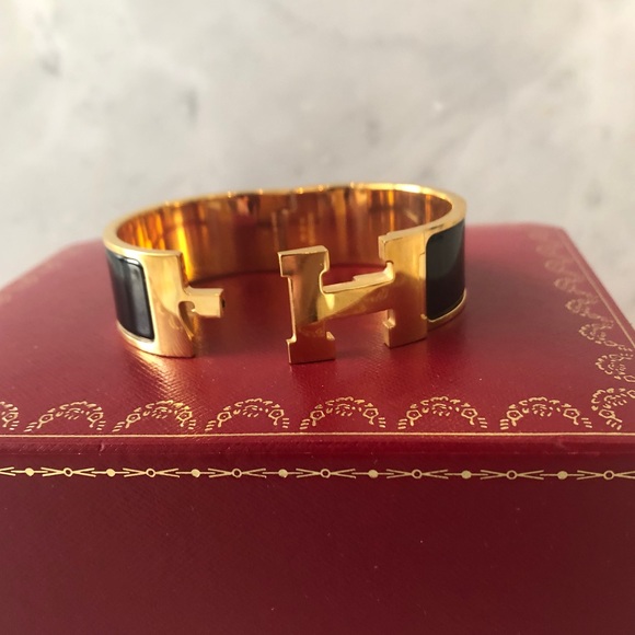 🧡SOLD🧡Hermes Clic Clac H Bracelet PM Wide Black - Picture 7 of 9